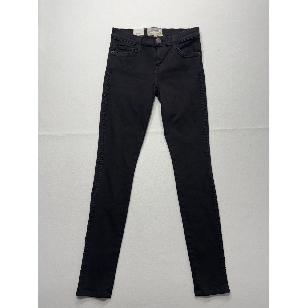 Current/Elliott Jeans Womens 26 Black Low Rise Ankle Skinny Stretch Crochet